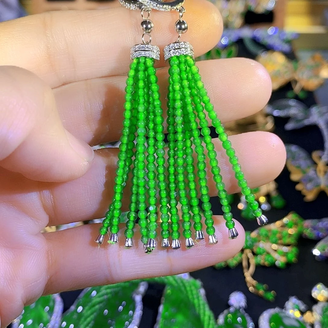 吊坠(不含链)银S925镶嵌翡翠