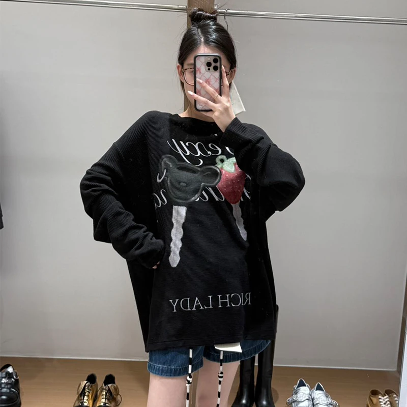 cheeri upi设计师新款25秋季草莓钥匙串圆领T恤