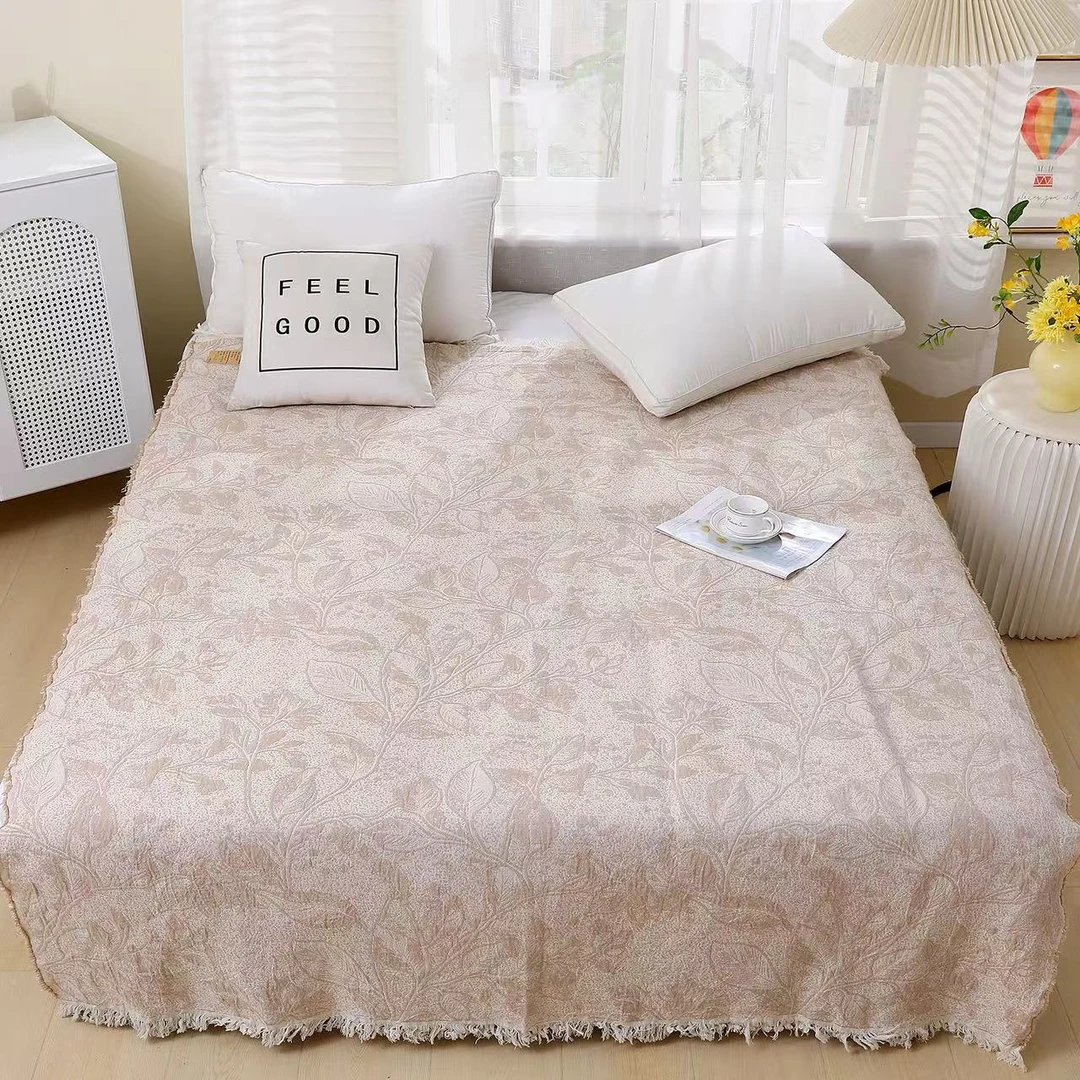 【树叶】150cm*200cm高端多功能亲肤柔软树叶工艺款罗布麻床盖