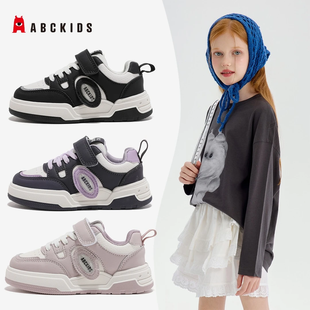ABCkids2025年秋季新款儿童魔术贴时尚百搭休闲板鞋SY433603658AX