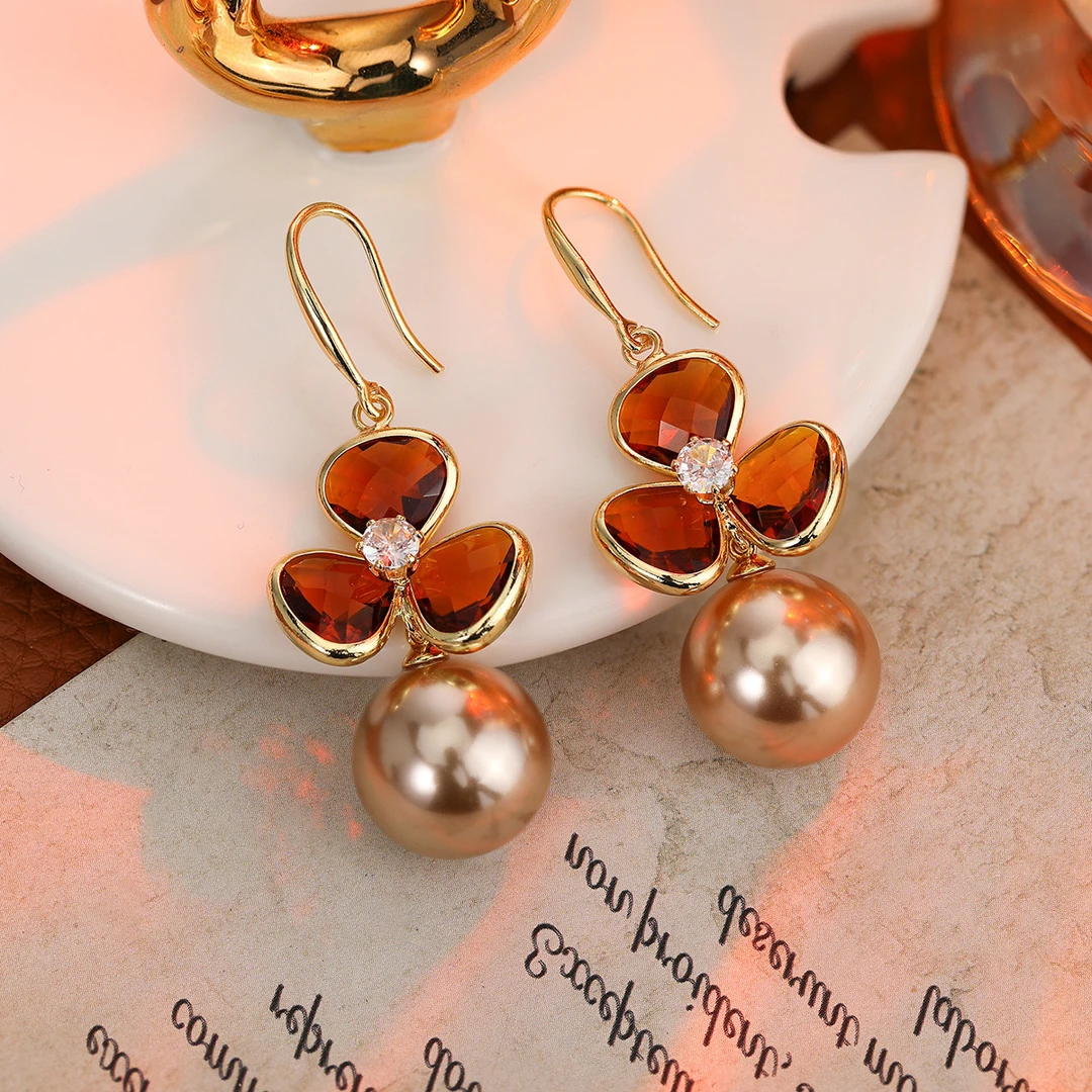 铜合金耳饰 法式小众气质时尚百搭优雅耳钩款-615