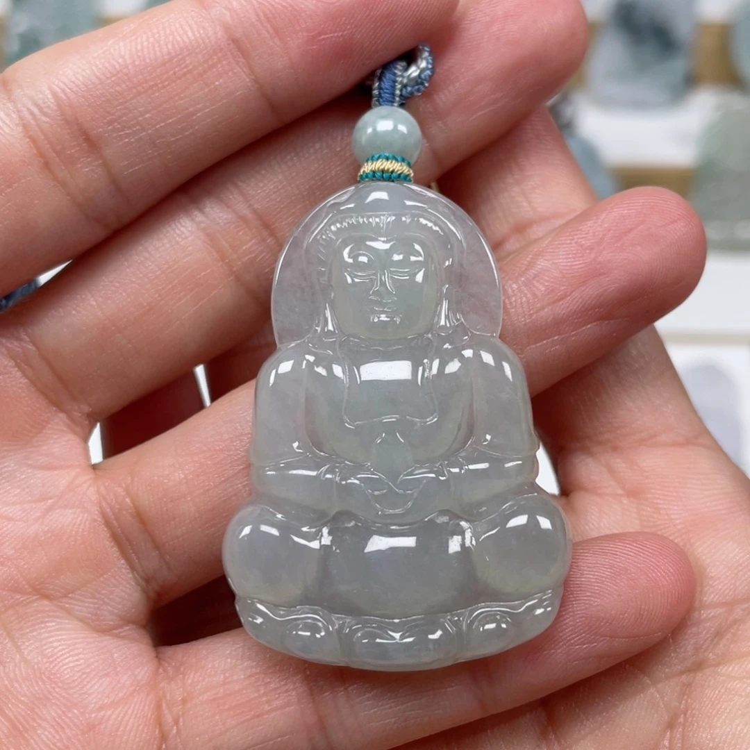 翡翠颈饰未镶嵌天然翡翠A货观音69号