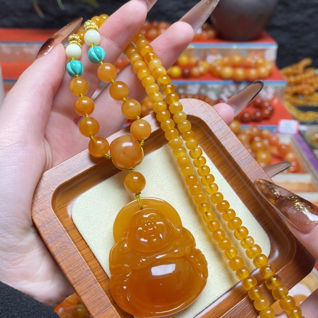 蜜蜡未镶嵌颈饰项链