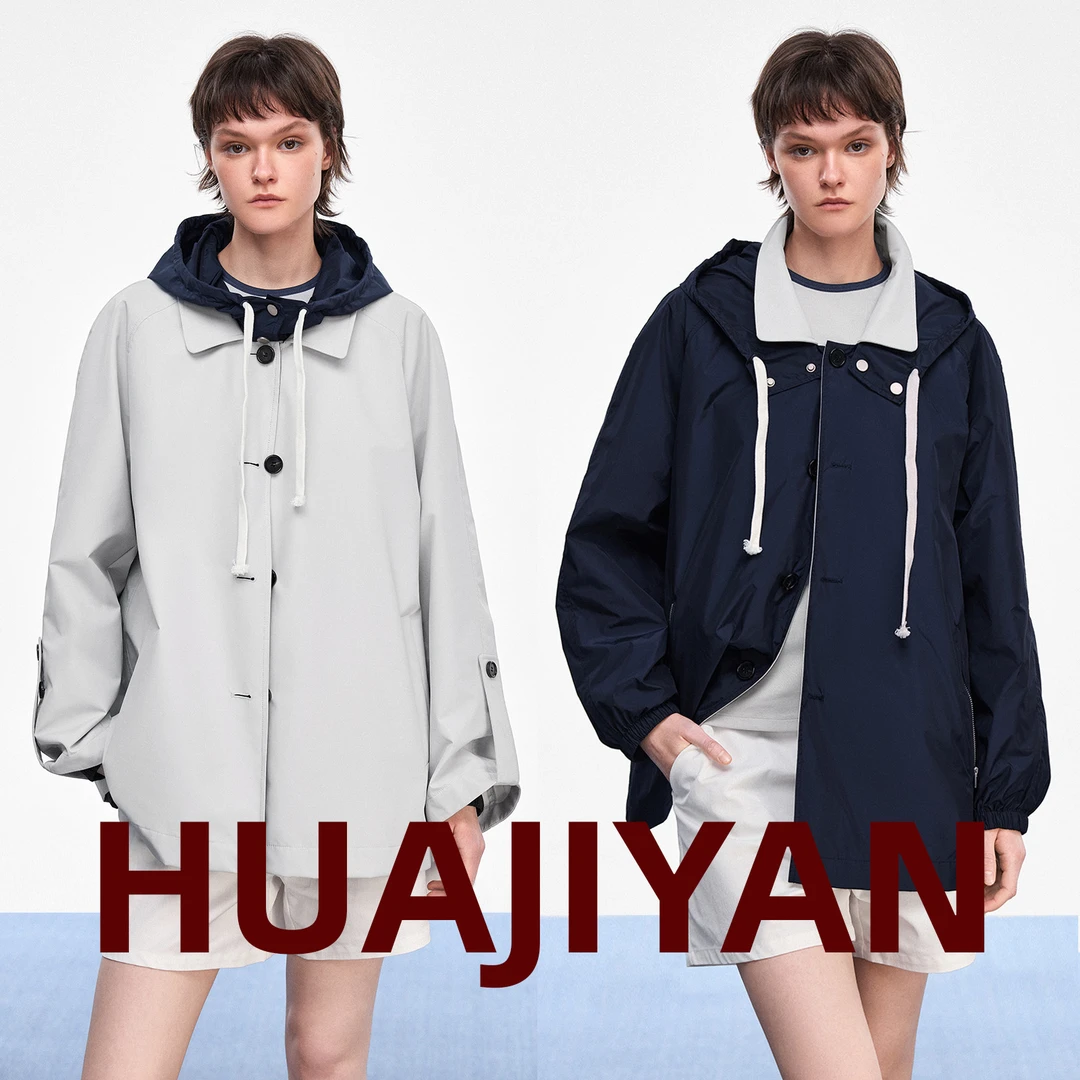 华吉言/HUAJIYAN【形影】记忆面料正反两穿撞色外套
