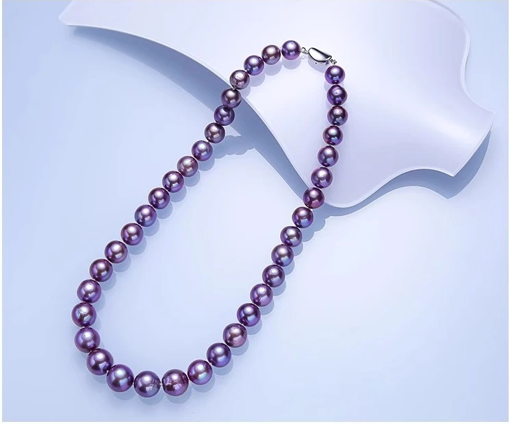 铜合金仿珍珠项链 天然贝珠项链女 8-10彩色贝珠【新疆西藏专链】