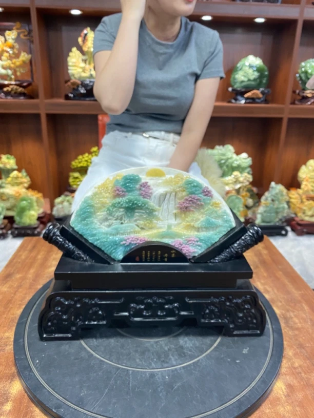 摆件新中式玄关山水摆件办公室摆件