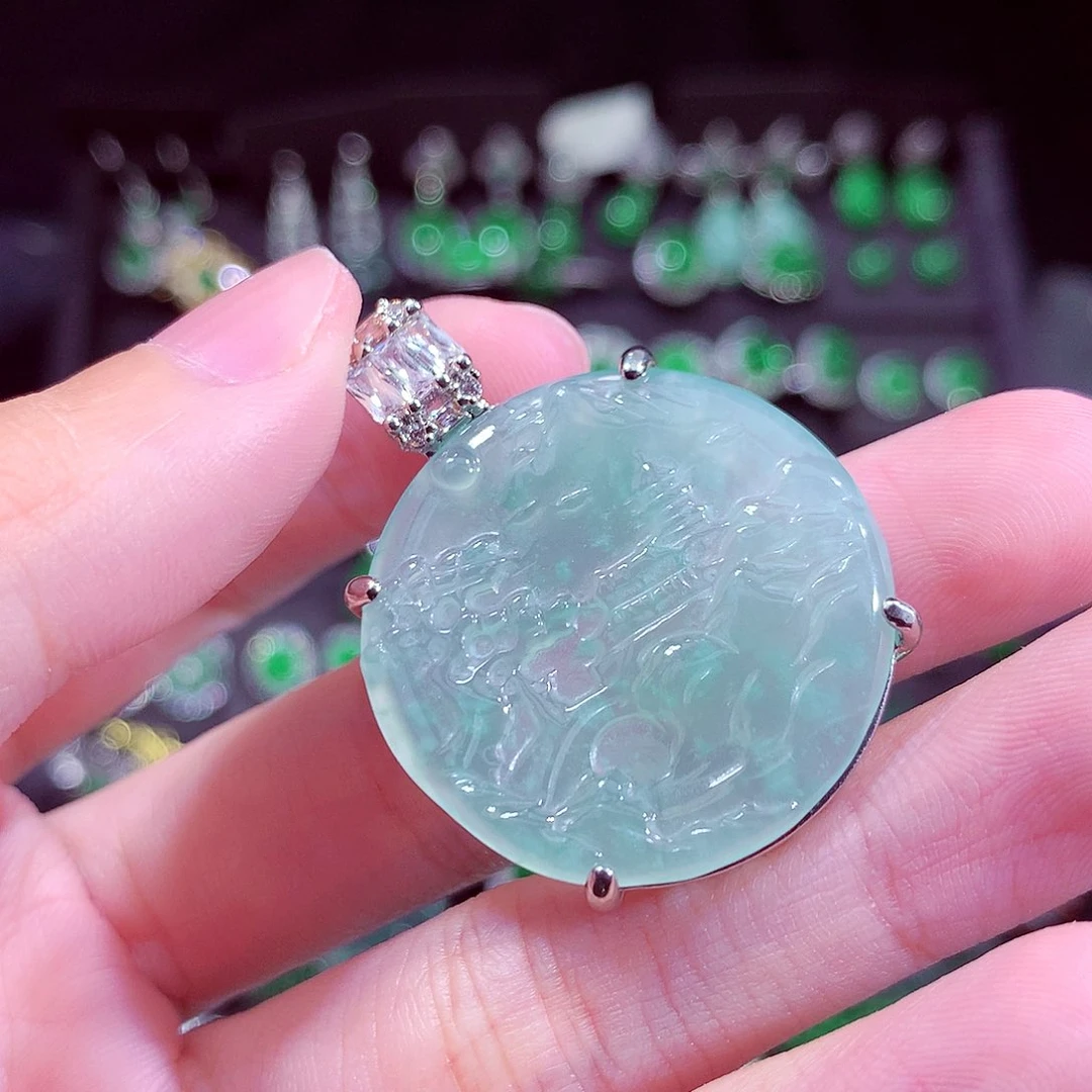 翡翠未镶嵌颈饰天然