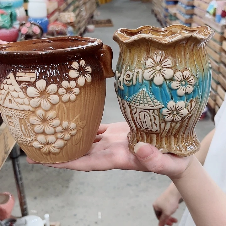 有孔.凑单10元陶瓷花盆发货！