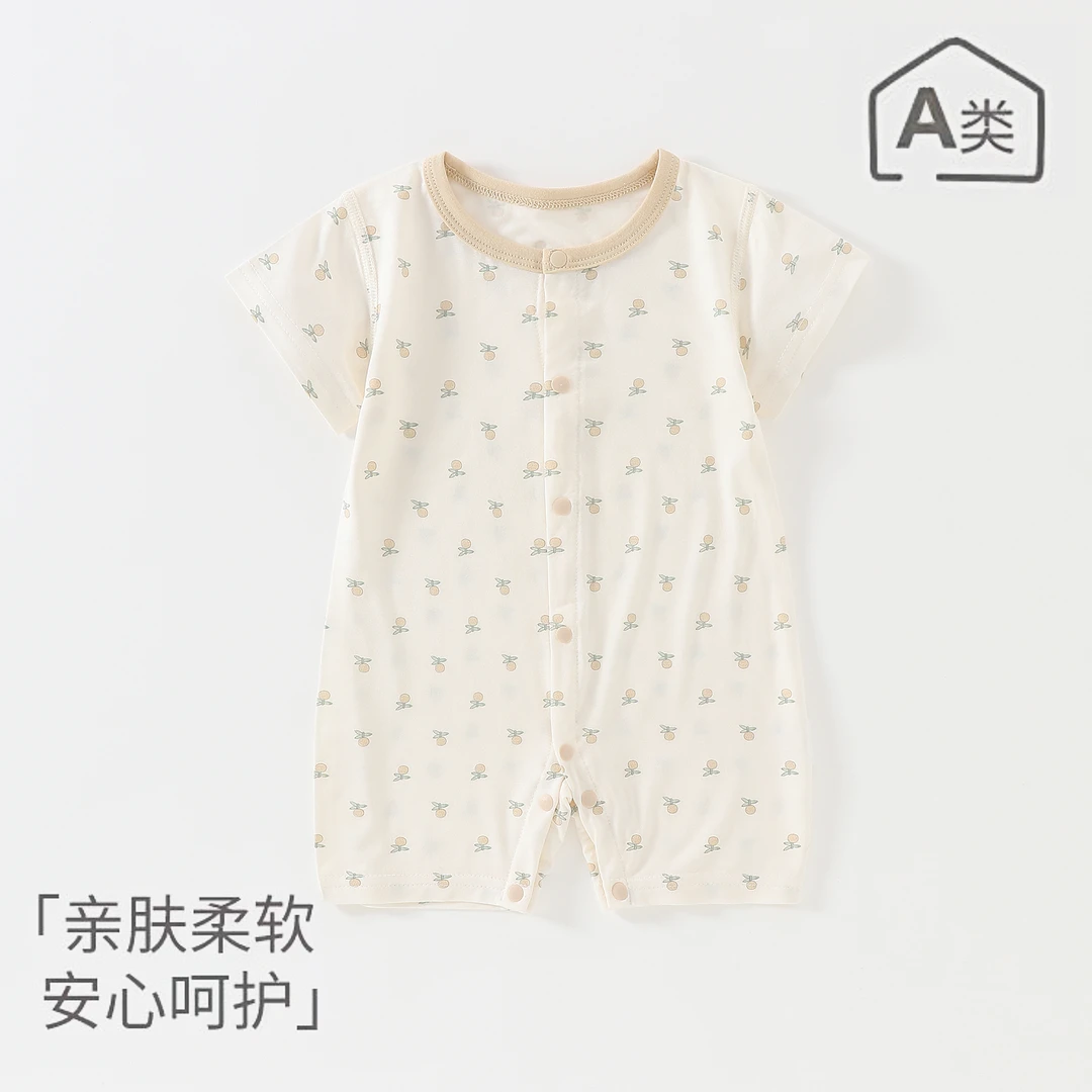夏款短袖连体衣A类婴儿宝宝衣服短爬凉爽亲肤新生儿蝴蝶衣爬爬服