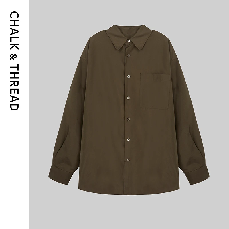 CHALK&THREAD丝棉宽松落肩袖衬衣