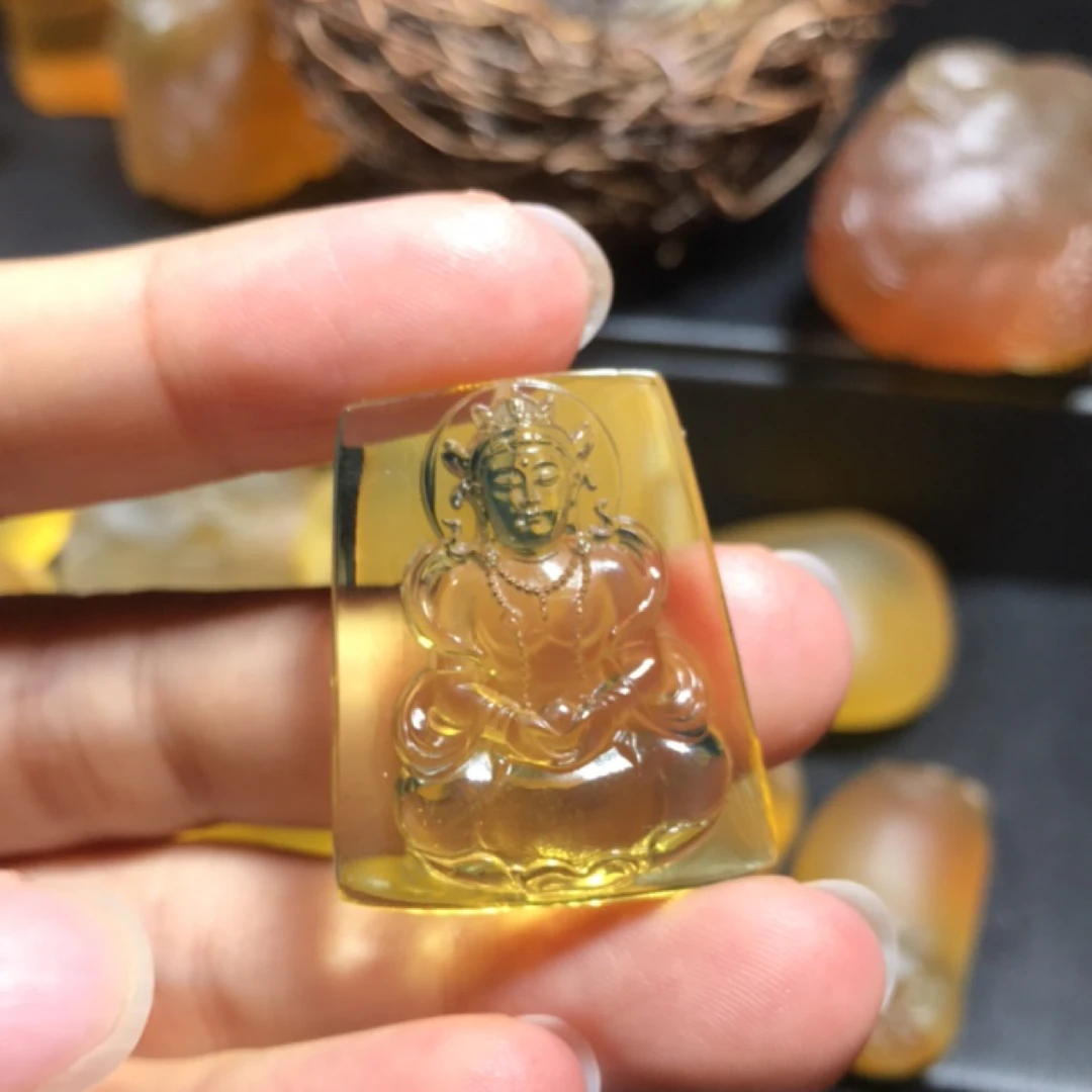 非金属树脂吊坠 度母观音菩萨金珀