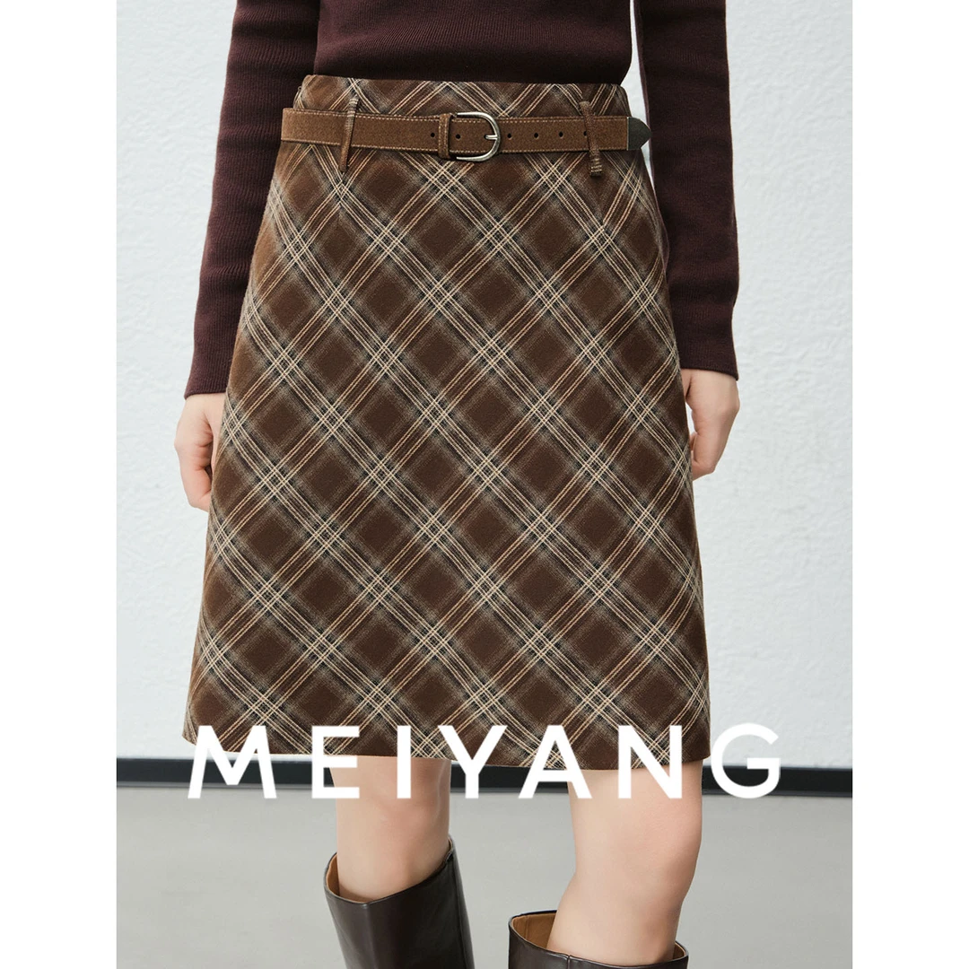 美洋MEIYANG 威士兰半裙【商场同款】 英伦学院！格纹半身短裙