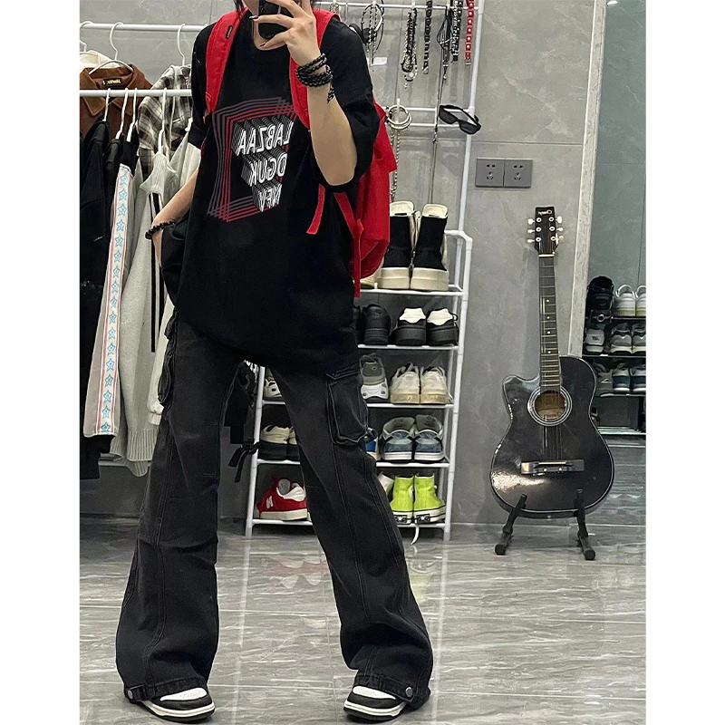 jtrt美式高街纯棉短袖t恤夏季潮牌宽松重磅百搭男女士半截袖上衣