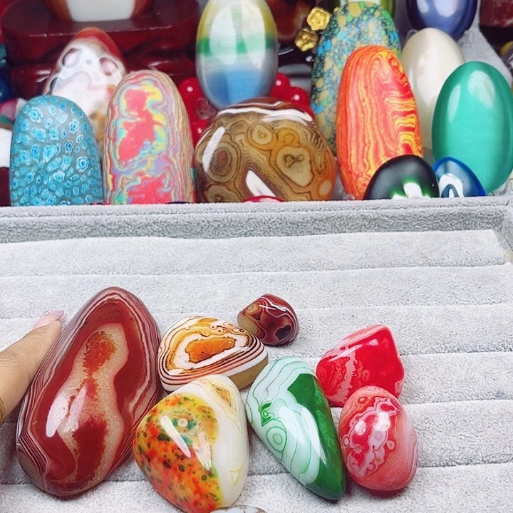 美***滨玛瑙/玉髓挂件未镶嵌