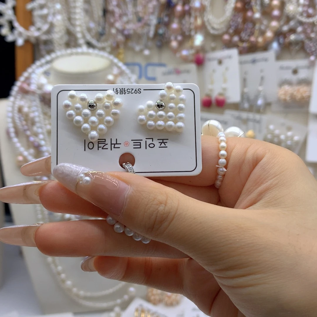 合金淡水珍珠耳饰