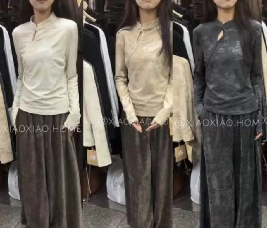 （kc）F.shower （88373#）打底气质立领上衣（56衣长）