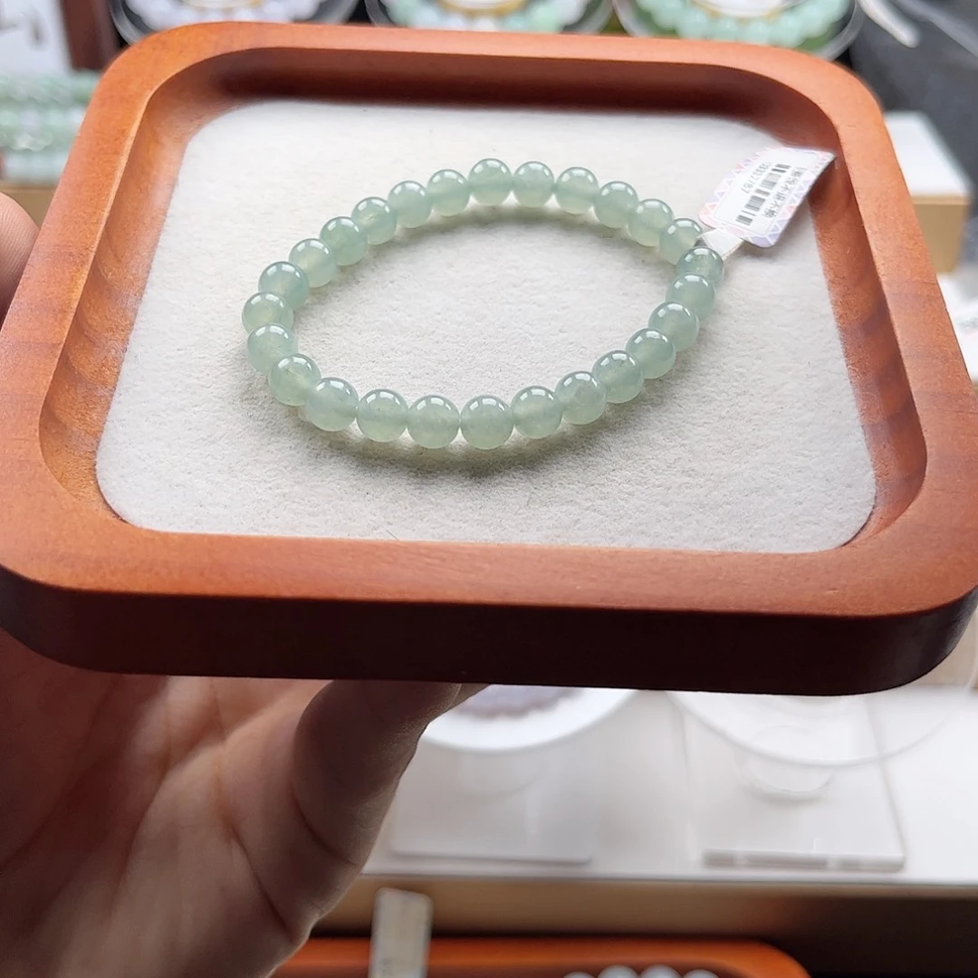 翡翠未镶嵌手链卡6.8