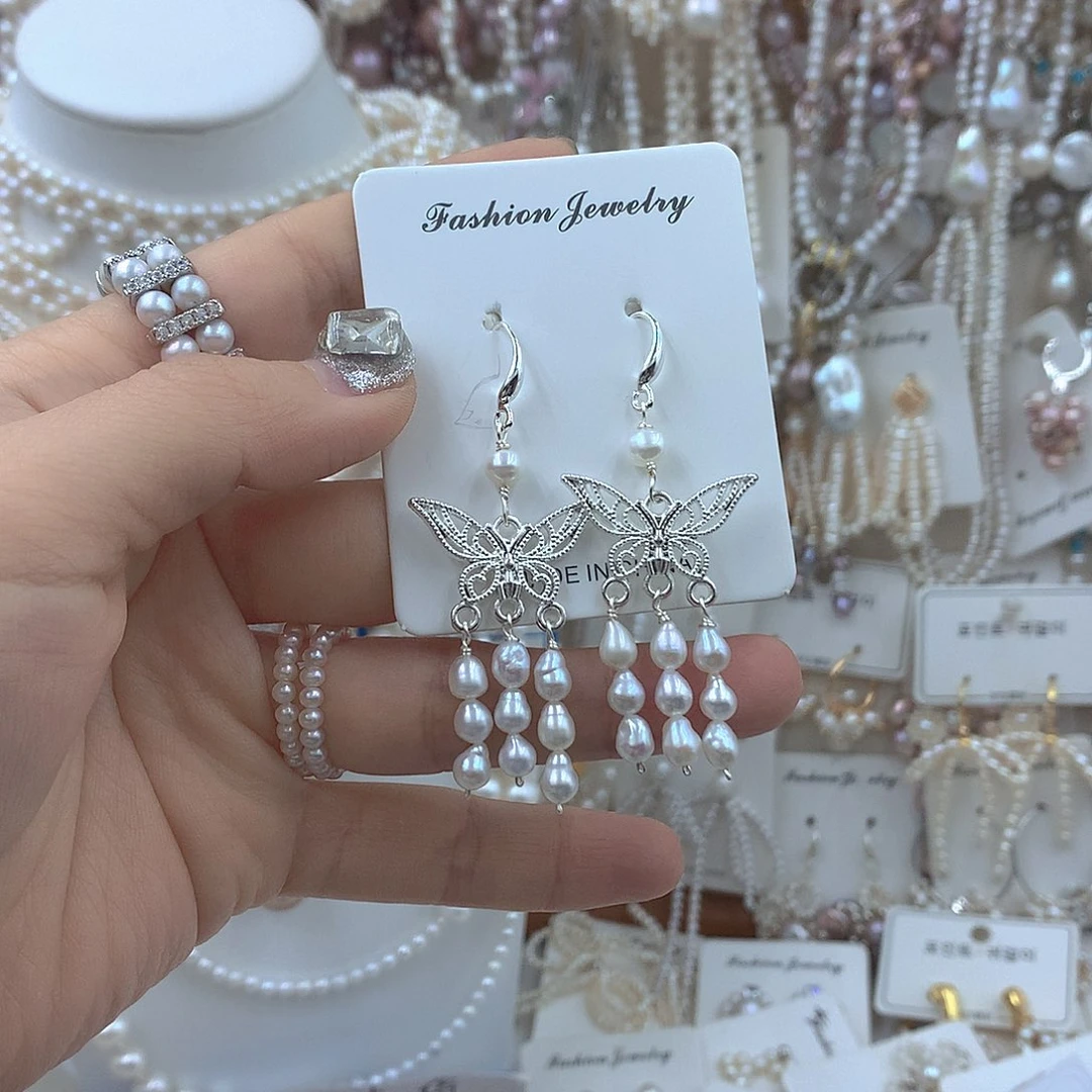 淡水珍珠耳饰银S925镶嵌