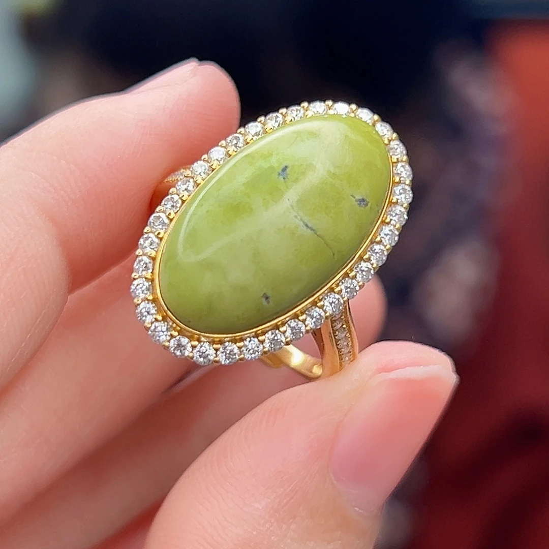 绿松石18K金镶嵌珠宝奇石