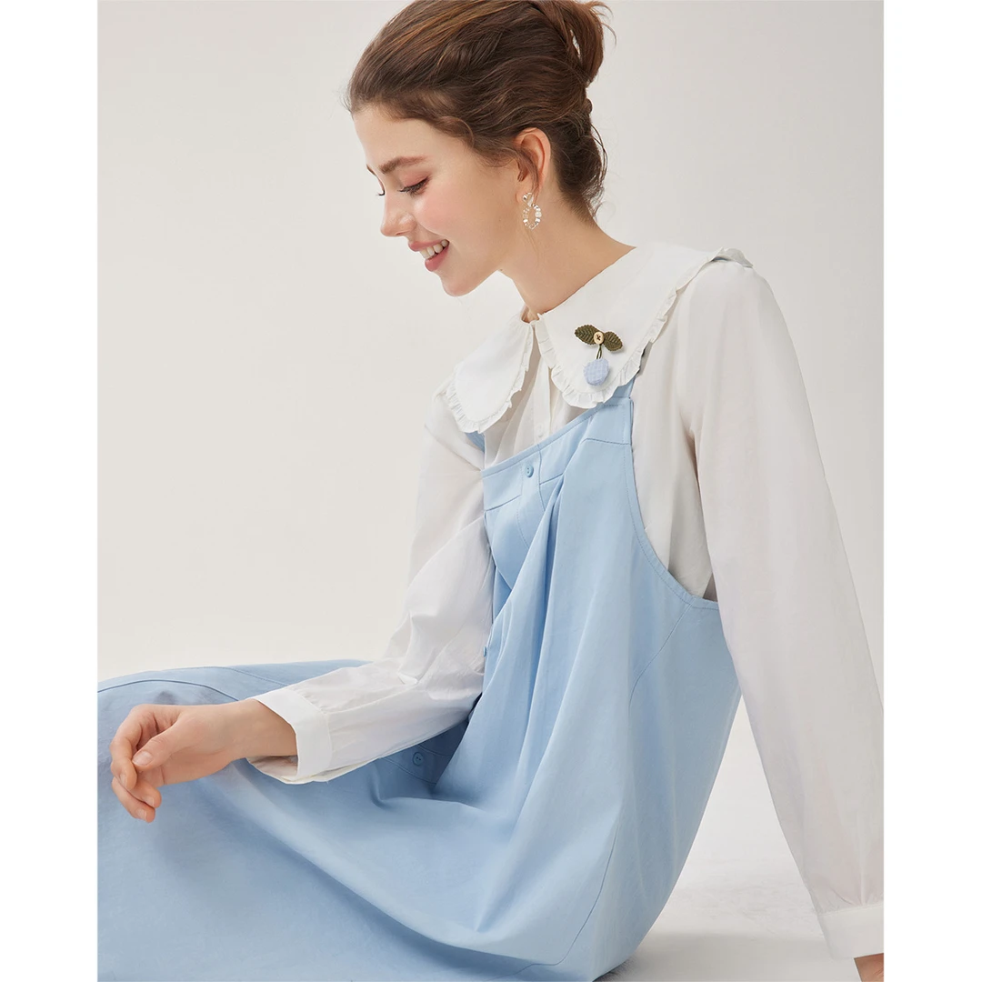 IEF/爱依服2025春季新款韩版甜美可爱减龄少女风背带裙套装欧若风