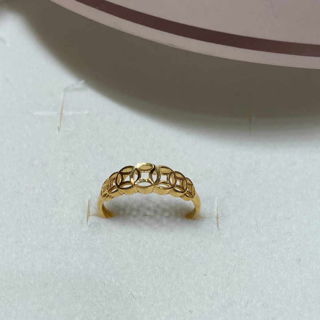 【小鑫黄金甄选】足金999半圈铜钱戒指 2.27g
