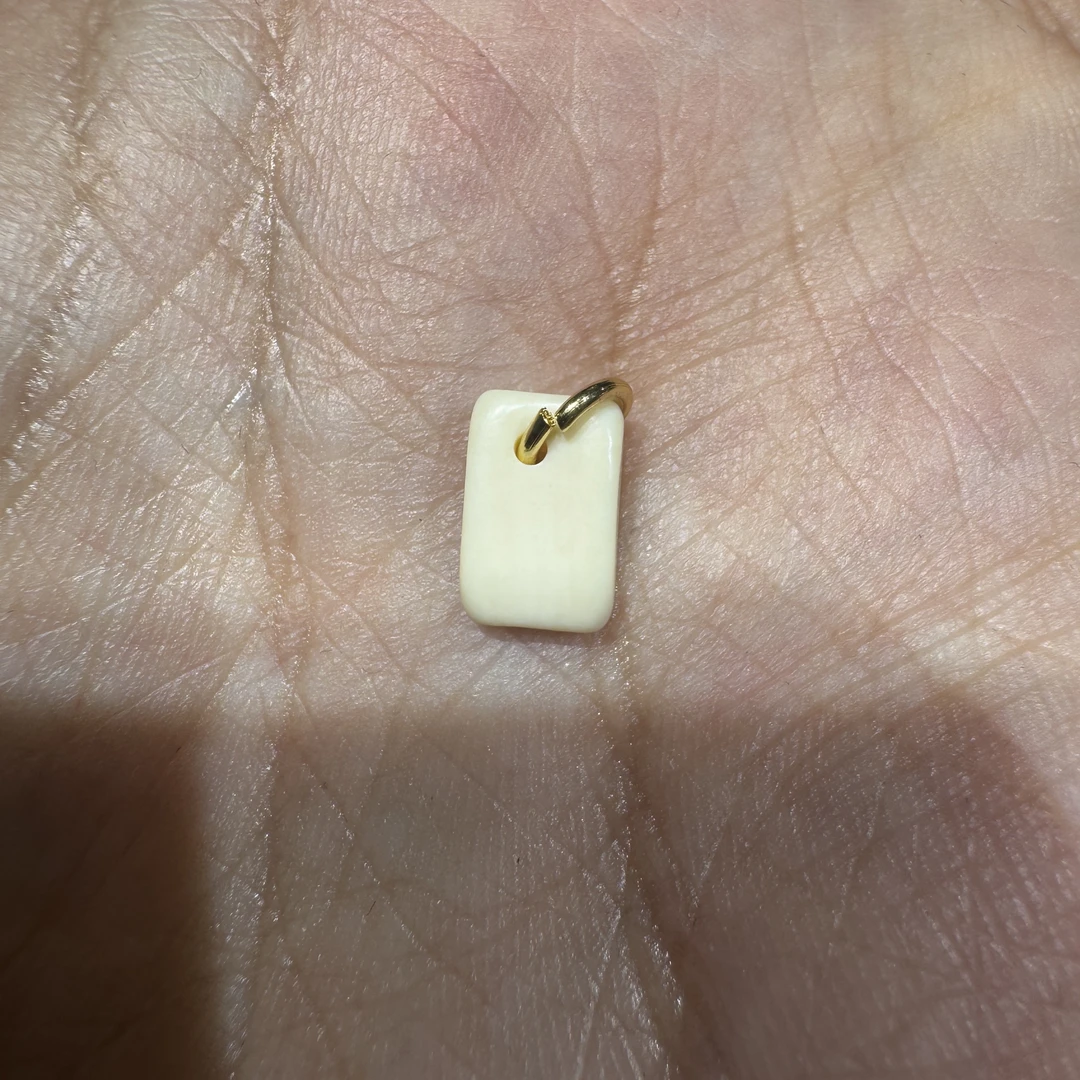 【D7574】猛犸牙小可爱侧挂 7mm 左右天然牙纹多样性发货无铜环版