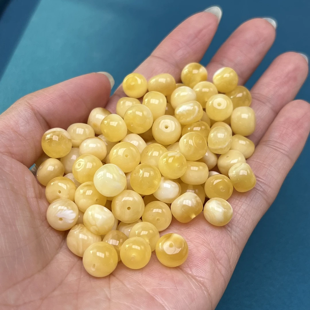 B035天然原矿蜜蜡老型8mm一颗 支持鉴定 假一罚四