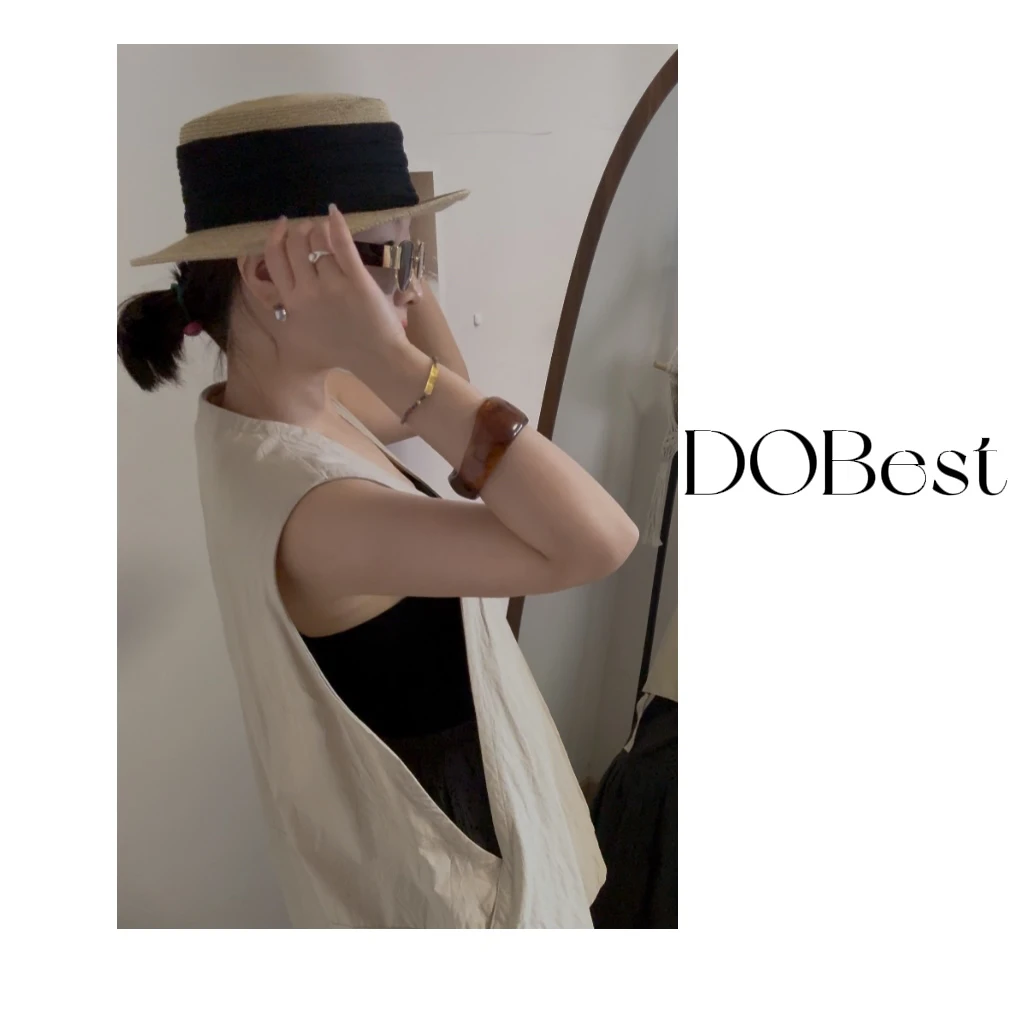 DOB｜日制 纸感微皱肌理棉质显瘦纸片人马甲