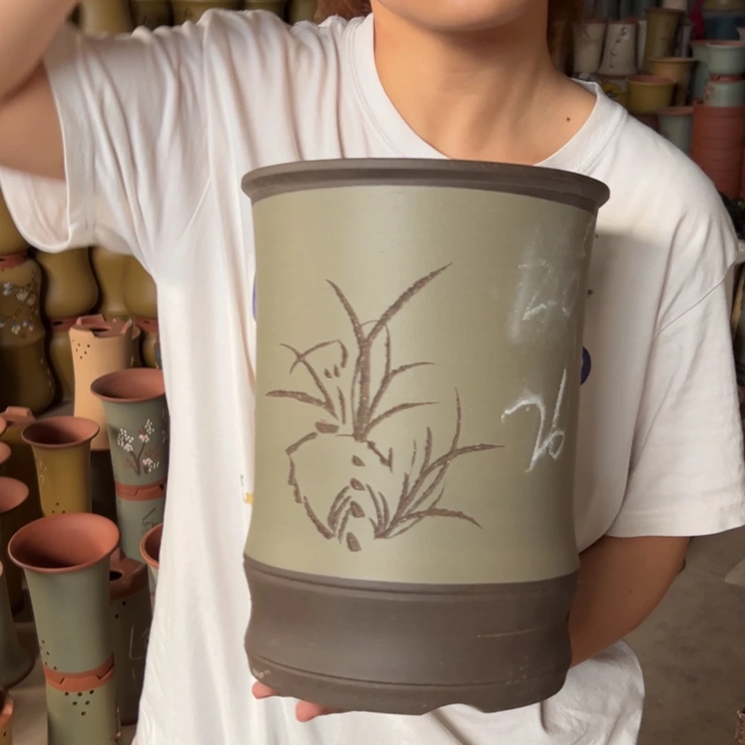 宜兴川阁紫砂花盆单个