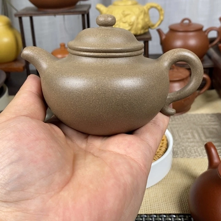 茶壶紫砂莲子全手工220cc青段
