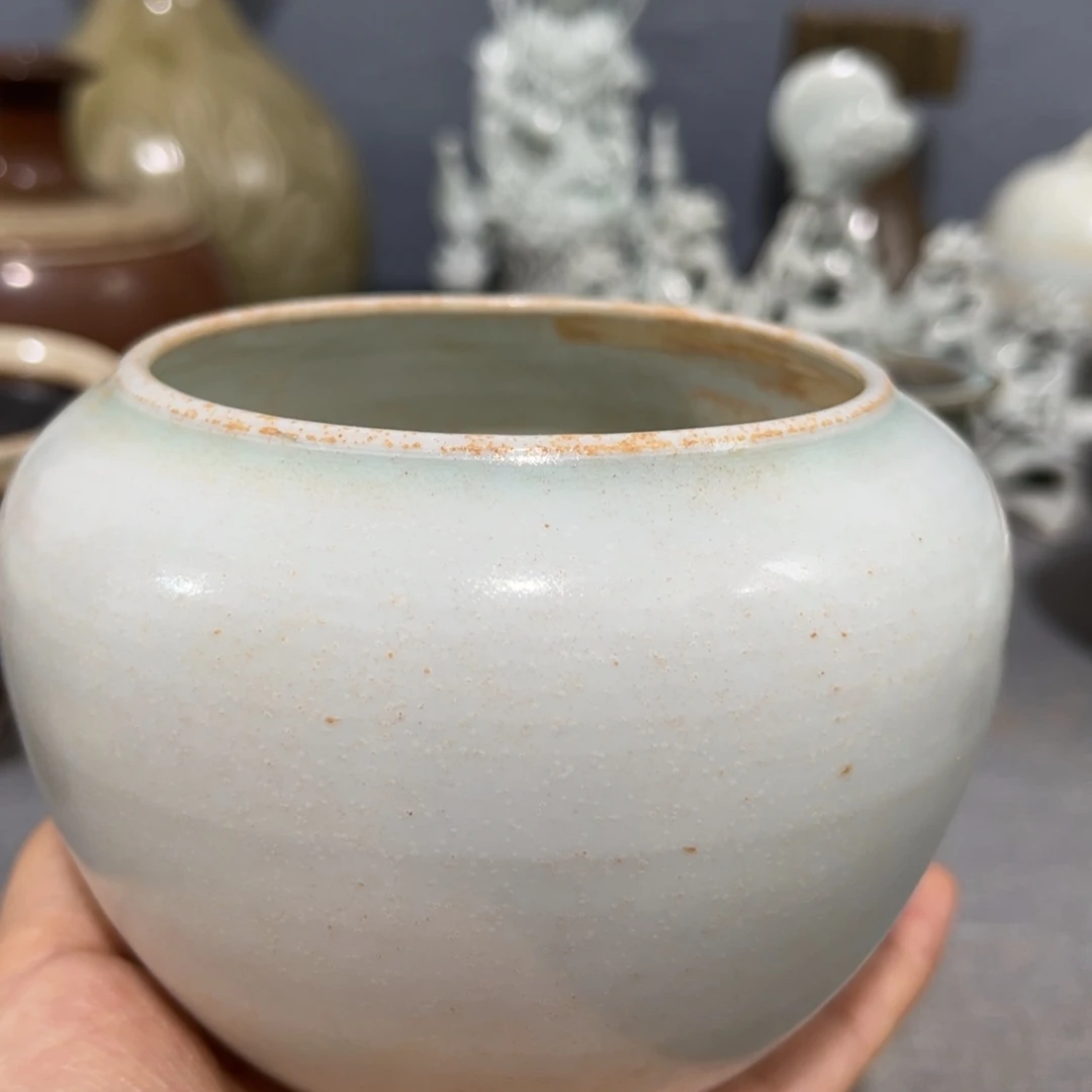 黑***地湖田窑青白釉钵子