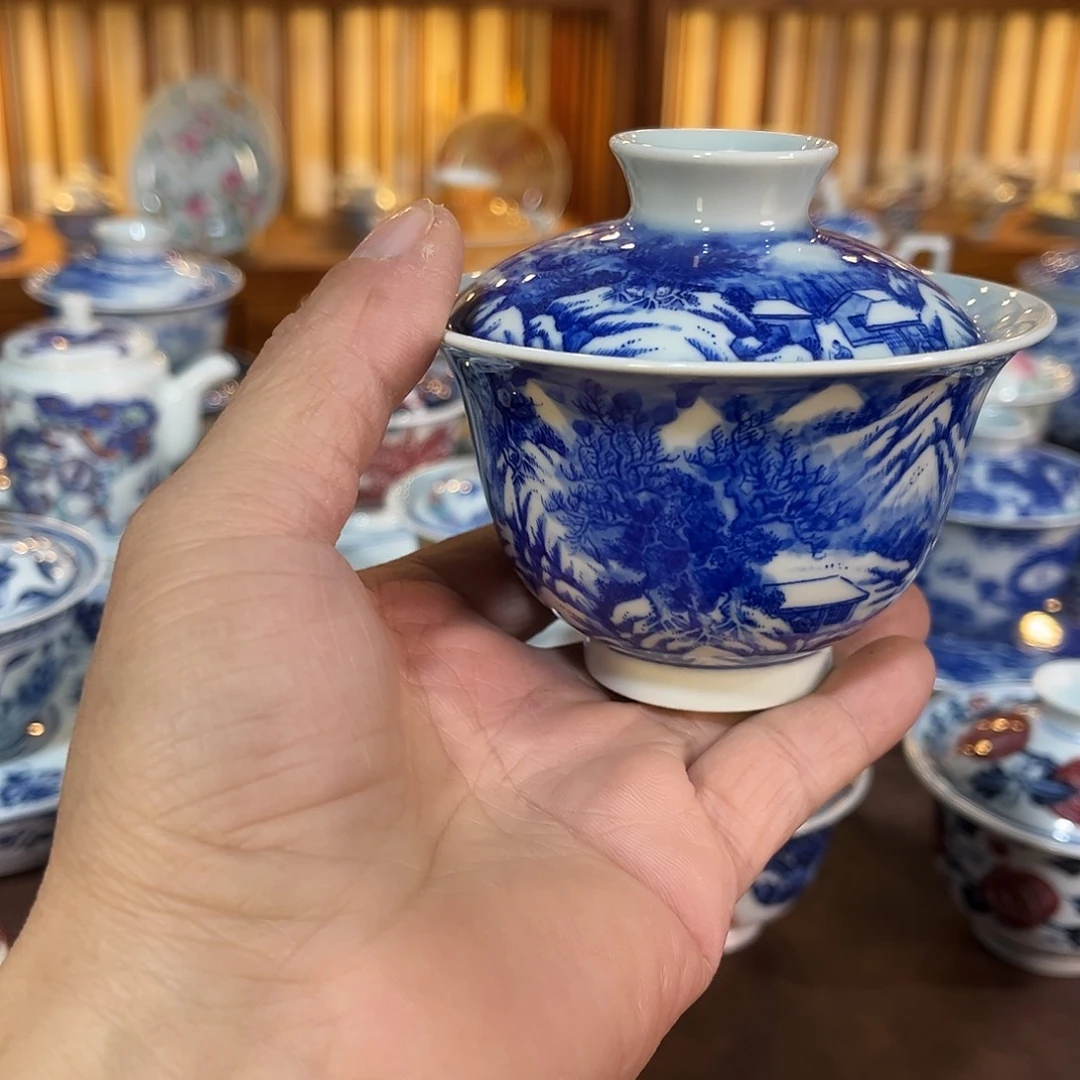 錡镇堂手工手绘盖碗