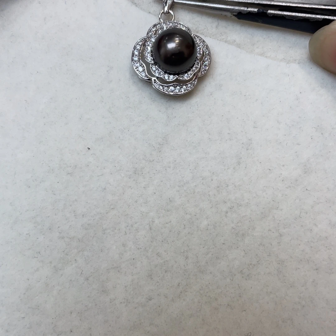吊坠(不含链)海水珍珠银S925镶嵌