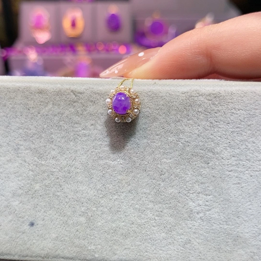 苏纪石（舒俱来）18K金镶嵌吊坠(不含链)