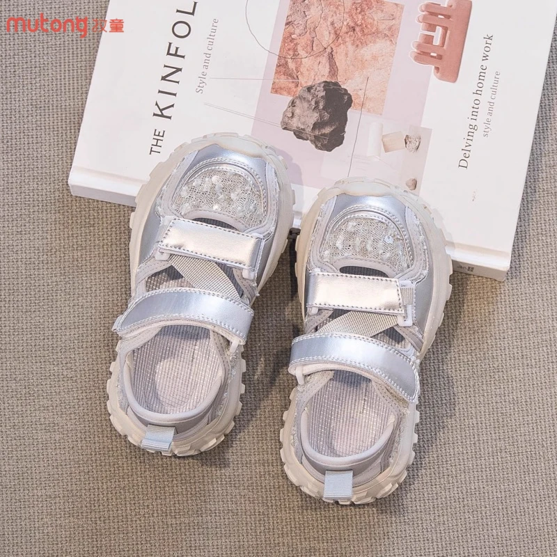 ABC女童凉鞋夏季2025新款儿童运动凉鞋包头夏款网鞋女孩鞋子透气