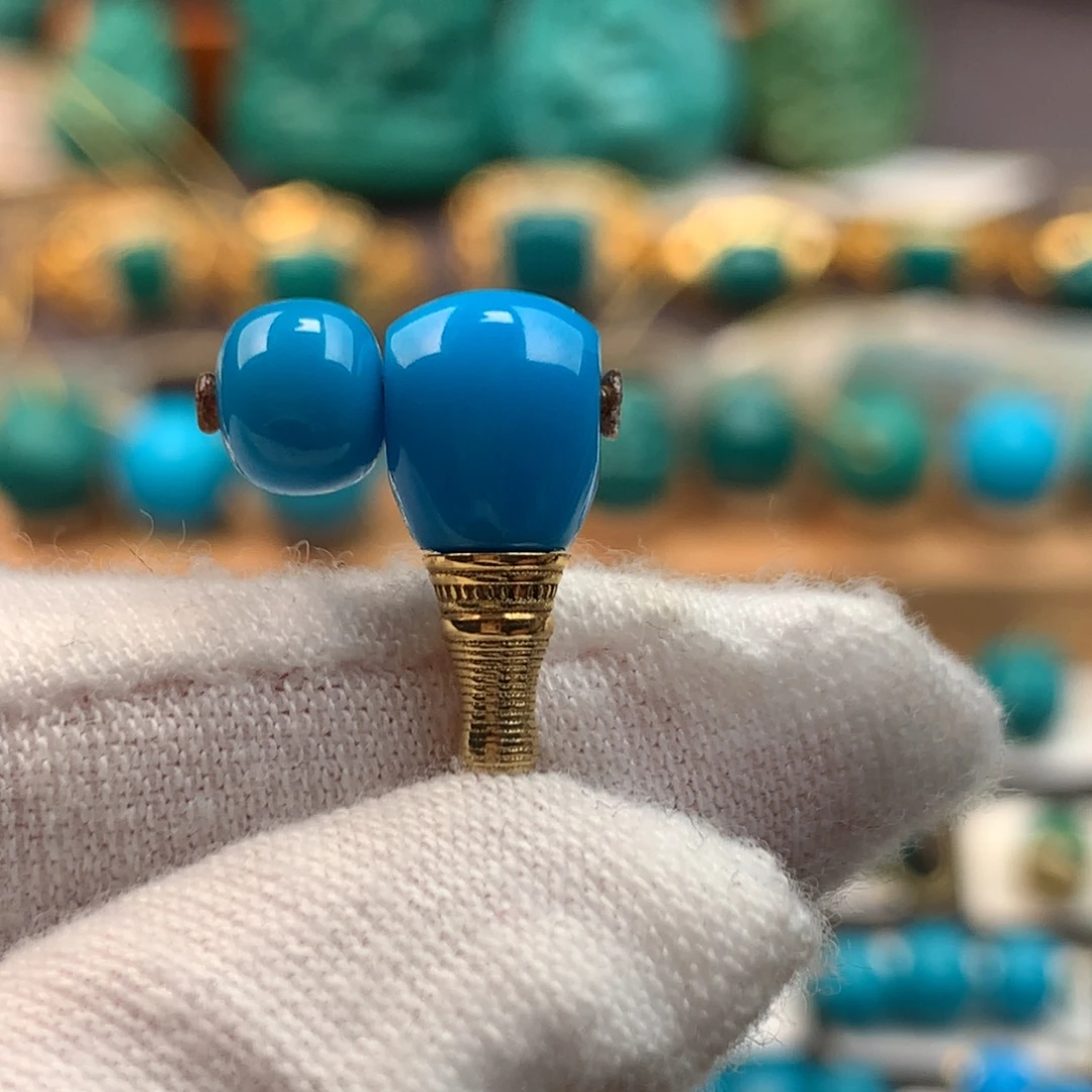 绿松石18K金镶嵌发饰