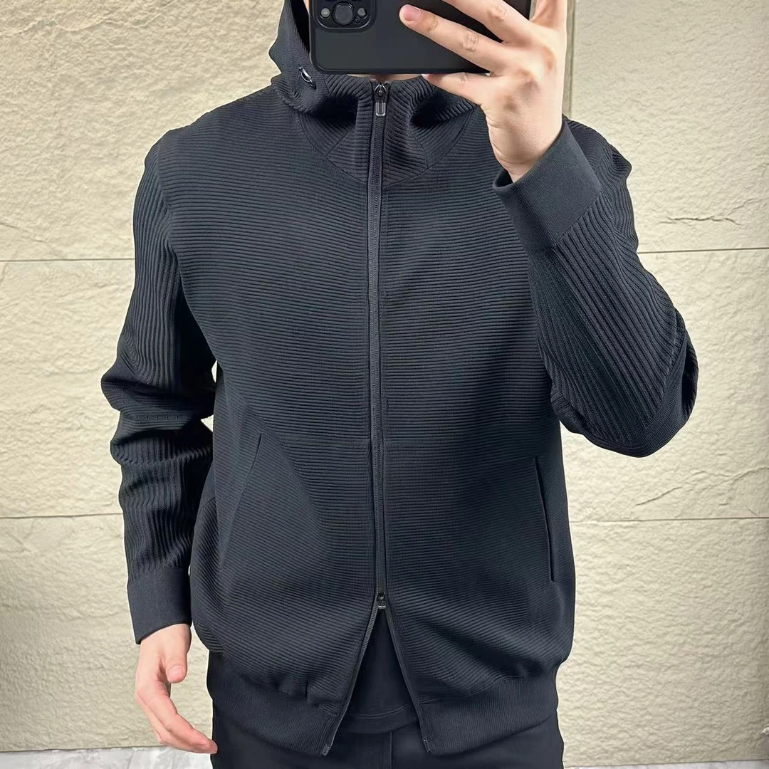 态度｜J26588男士新款定制针织连帽款夹克外套