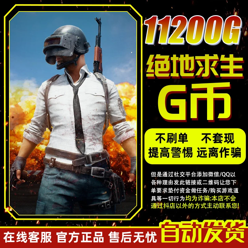 PUBGG币绝地求生11200G币金币游戏币gb吃鸡皮肤官方充值兑换码
