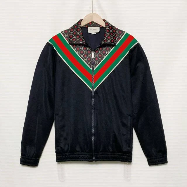 95新 GUCCI/古驰 老花 拼接 校服外套/XS码/XG-Y25922