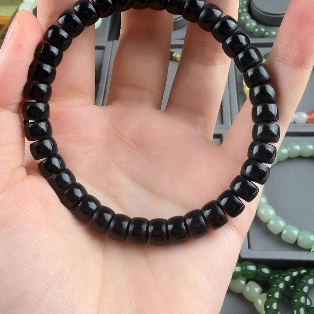 手串未镶嵌和田玉（墨玉）