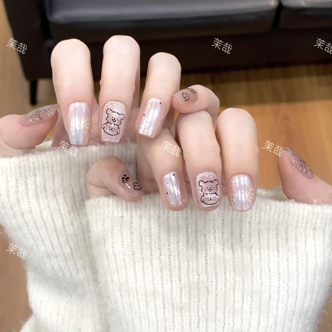 茉哉【线条小狗】纯手工定制拆卸穿戴甲A3781