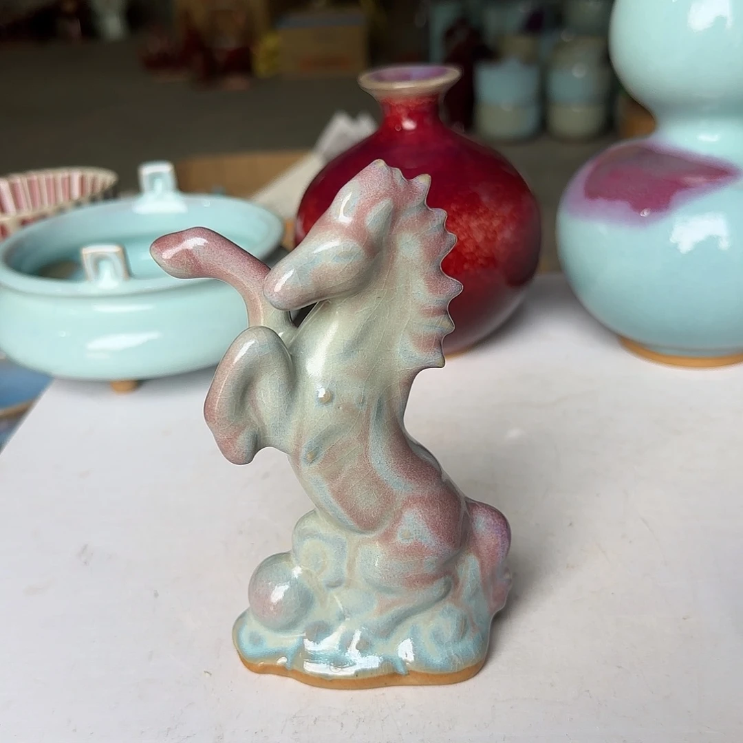 陶摆件郑家钧窑摆件微