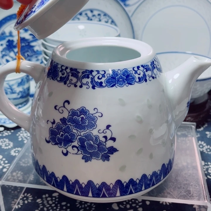 青花玲珑1.5升大水壶