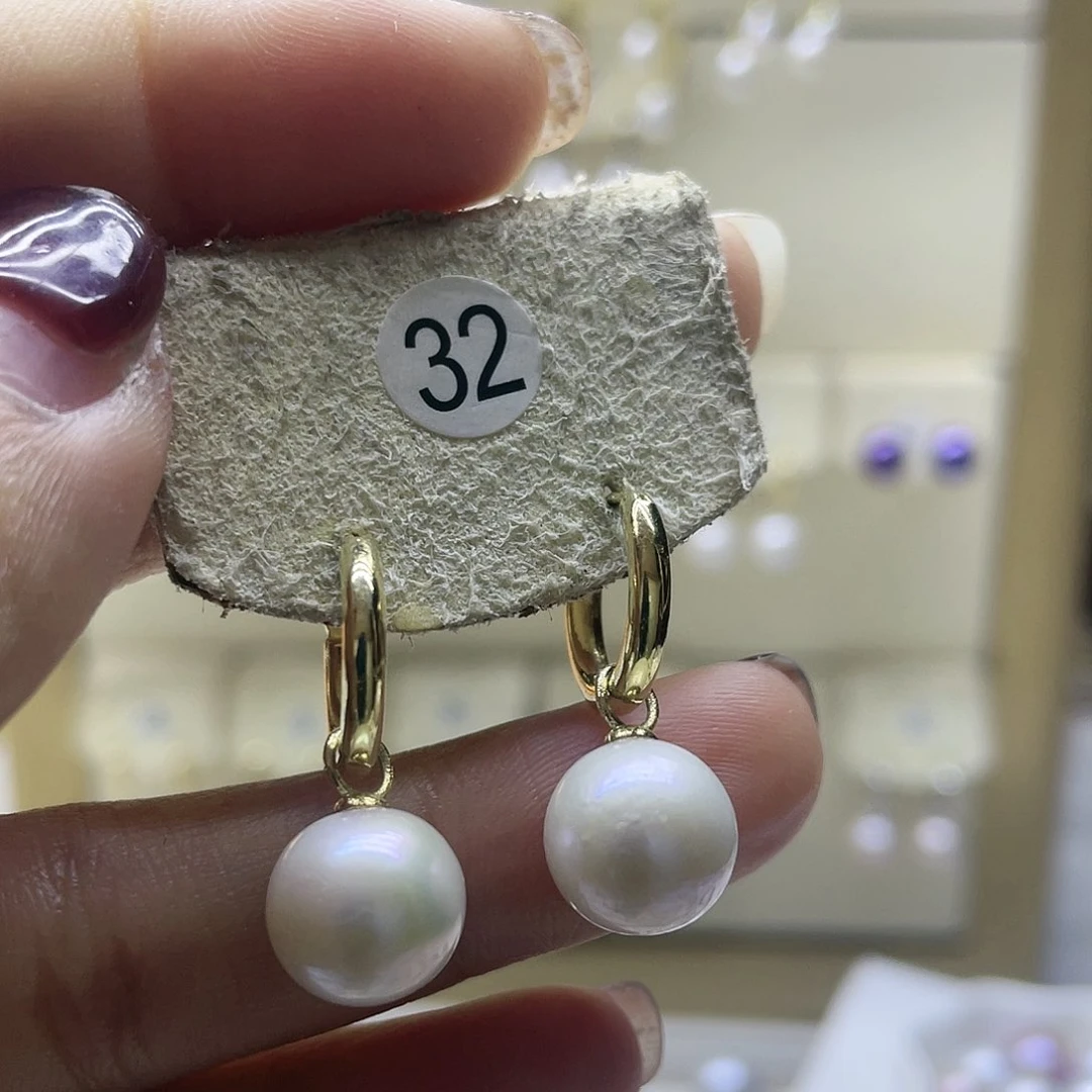 淡水珍珠耳饰银S925镶嵌
