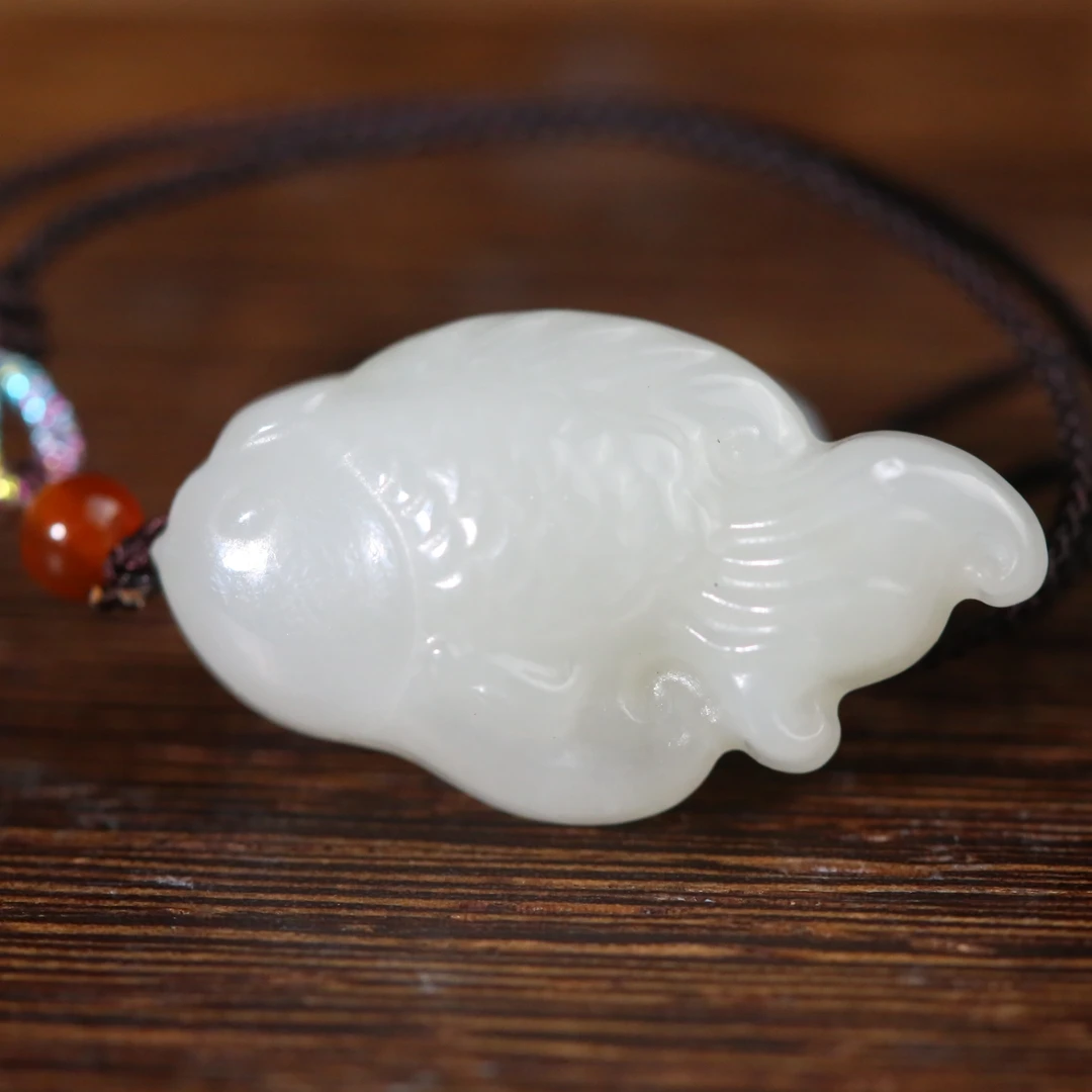 二十世纪和田玉鱼AKX2505301001（多样性发货）{华豫之门}