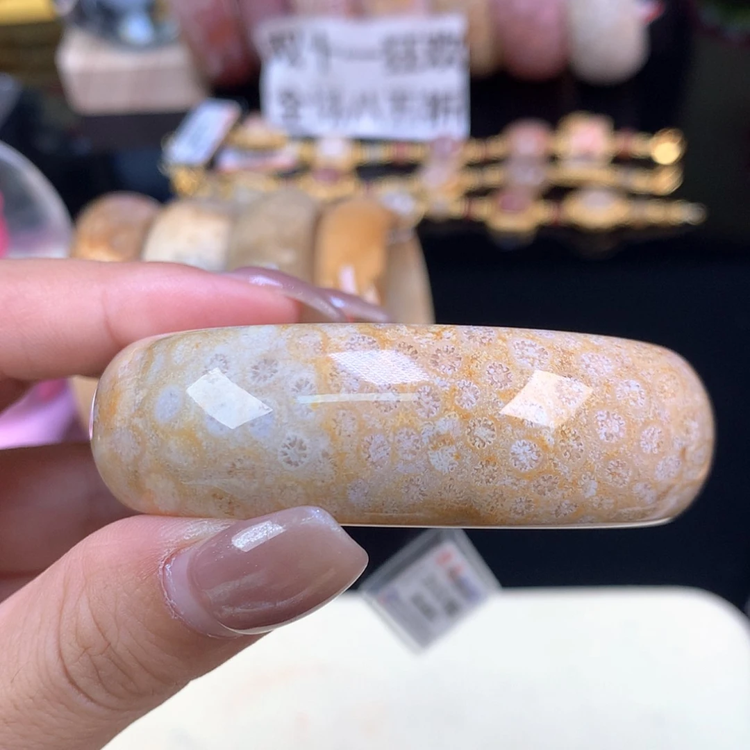 【闪购商品】颈饰未镶嵌硅化珊瑚（珊瑚玉）福利手镯54（73号）