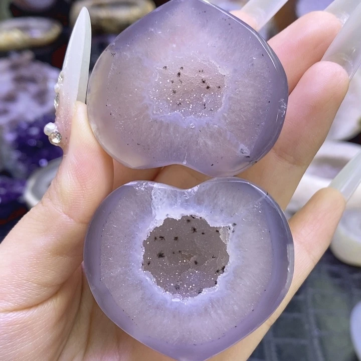 未镶嵌珠宝半成品水晶彩软啵啵爱心盆