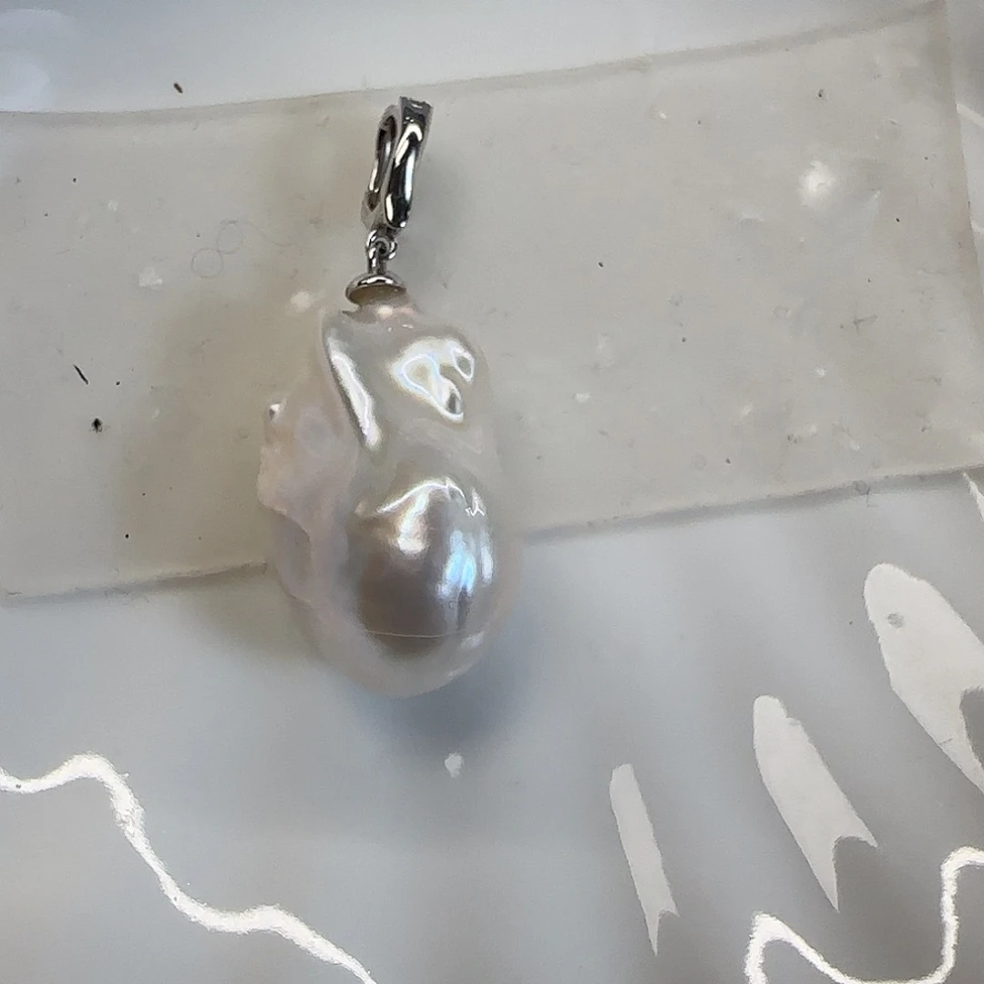 淡水珍珠颈饰银S925镶嵌了*了