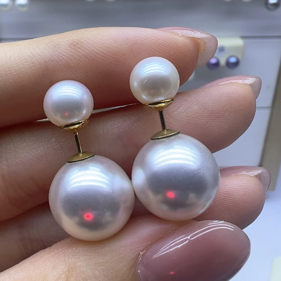 银S925镶嵌淡水珍珠耳饰