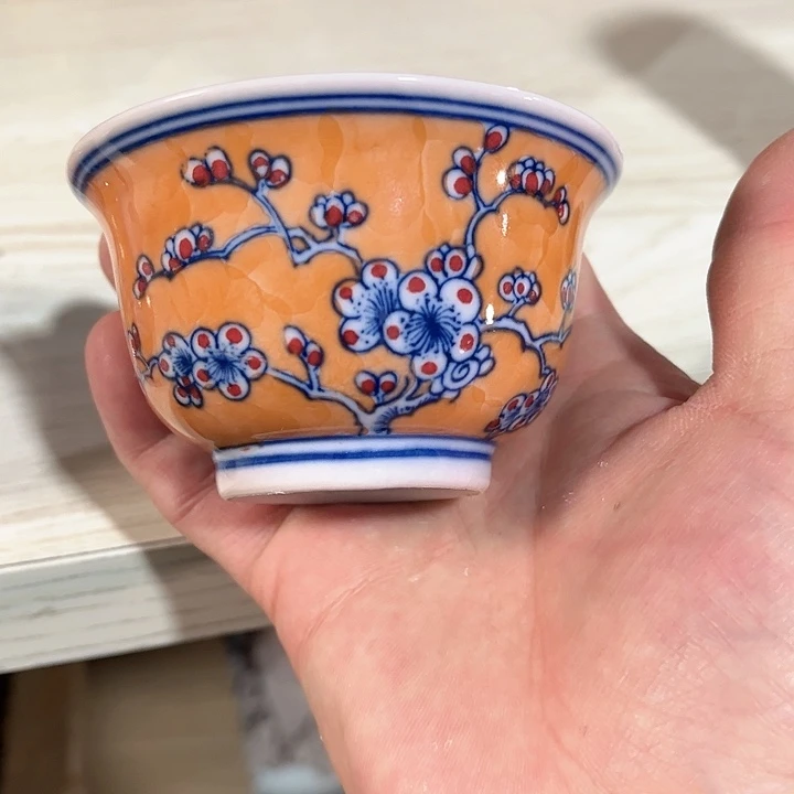 瓷片/////景德镇陶瓷杯子。红。